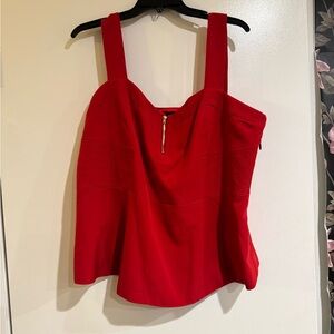 City Chic Red Asymmetrical Bustier Tank Top
